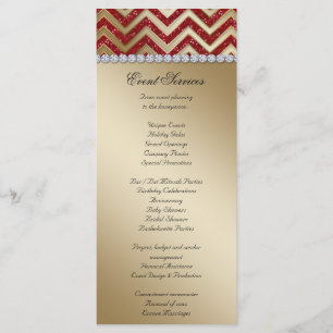Chevron Boda Tarjetas para rack Sparkke Red Gold