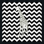 Chevron de Safari Negro con jirafa de arte pop<br><div class="desc">Patrón de Mod Chevron en la paleta de colores Safari Moods de Emporio Moffa,  con jirafa de arte pop de un lado.</div>