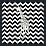 Chevron de Safari Negro con jirafa de arte pop<br><div class="desc">Patrón de Mod Chevron en la paleta de colores Safari Moods de Emporio Moffa,  con jirafa de arte pop de un lado.</div>