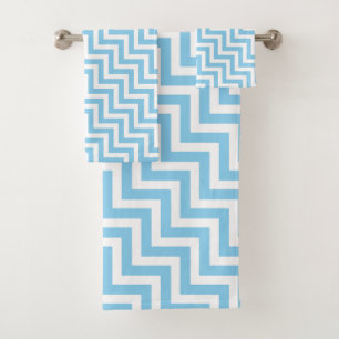 Chevron diagonal azul y blanco de tamaño medio