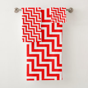 Chevron diagonal de tamaño medio rojo y blanco