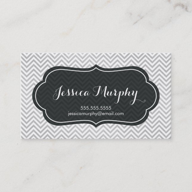 Chevron elegante raya tarjetas de visita del (Anverso)