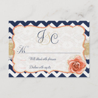 Chevron Garden RSVP Insertar tarjetas