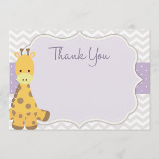Chevron Giraffe Baby Shower Tarjeta de agradecimie