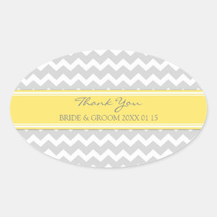 Chevron Gris Amarillo Gracias Etiquetas De Favor D