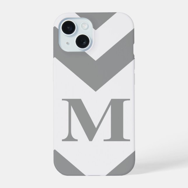 Chevron gris negrita con monograma (Reverso )