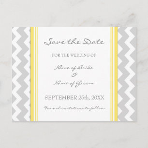 Chevron gris salva las postales del Boda de fecha