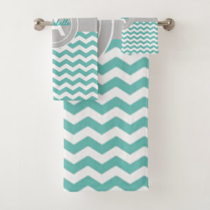 Chevron gris verde azulado Quatrefoil