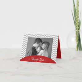 Chevron gris y foto roja gracias a las tarjetas