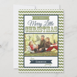 Chevron Merry Little Navidad Flat Card