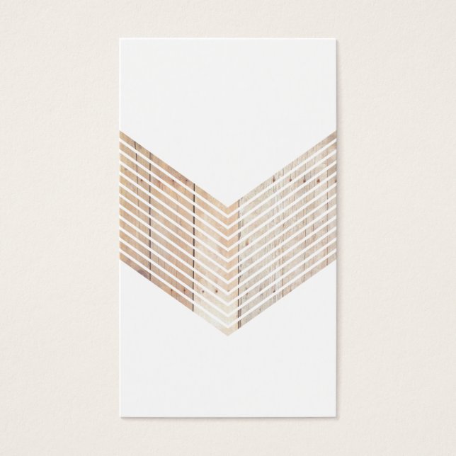 Chevron Minimalista blanco con madera (Frente)