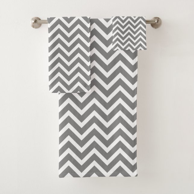 Chevron Moderno Gris Gris Blanco Geométrico (In situ)