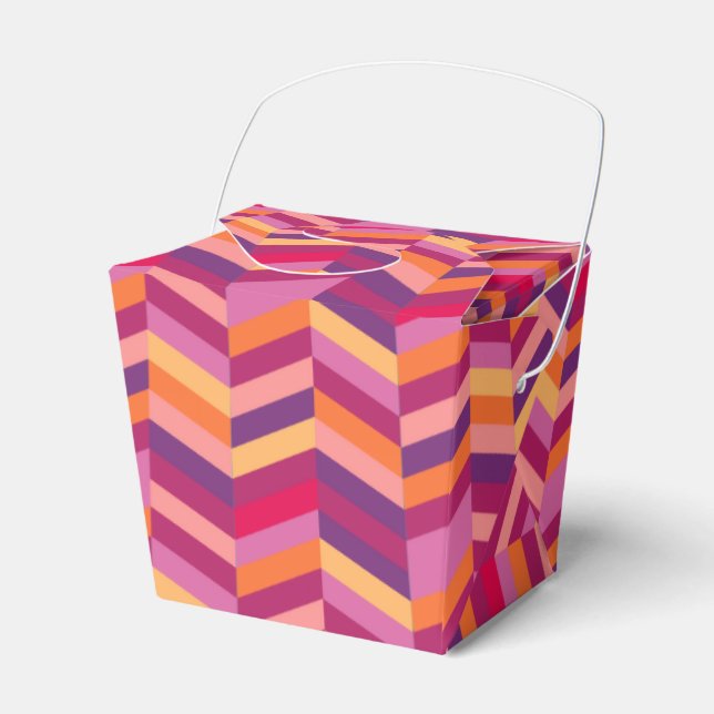 Chevron naranja púrpura caja de regalo de muestra  (Front Side)