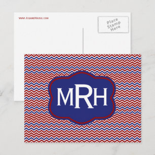 Chevron Náuticos en Tarjeta Postal Blanca