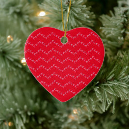 Chevron Pastel Corazón Púrpura Ornamento Rojo