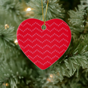 Chevron Pastel Corazón Púrpura Ornamento Rojo