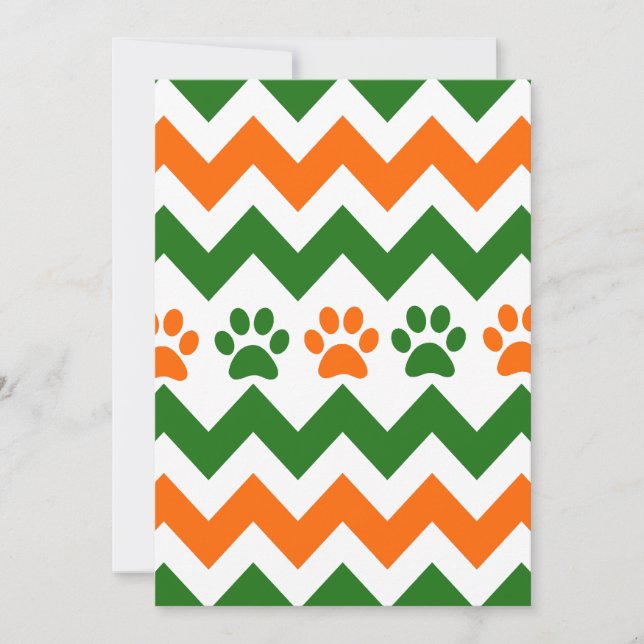 Chevron Puppy Paw Imprime Perro Naranja Lime Lover (Anverso)