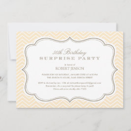 Chevron raya invitaciones del fiesta de sorpresa