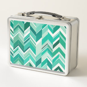 Chevron retro Verde azulado y turquesa