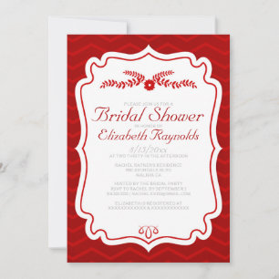 Chevron rojo raya invitaciones nupciales de la