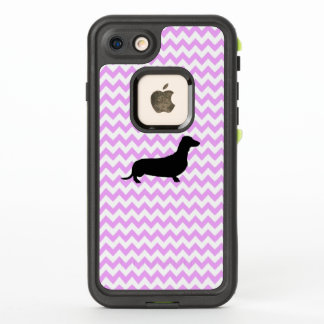 Chevron Rosado Con Silueta De Dachshund