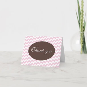 Chevron rosado y tarjetas de agradecimiento modern