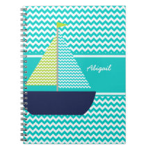 Chevron Sailboat en un cuaderno personalizado Chev