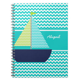 Chevron Sailboat en un cuaderno personalizado Chev