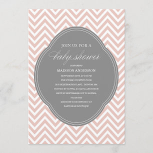CHEVRON SHOWER   INVITACIONES DE DUCHA DE BEBÉ