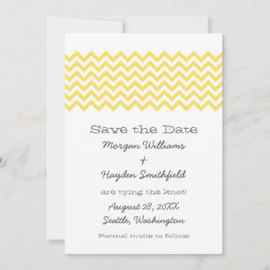Chevron simple amarillo salva la invitación de fec