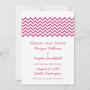 Chevron simple rosa Guardar la invitación de fecha