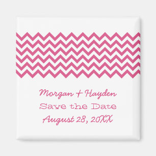 Chevron simple rosado Guardar el imán de fecha