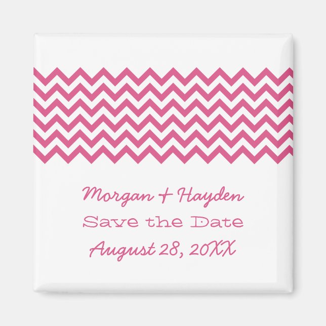 Chevron simple rosado Guardar el imán de fecha (Frente)