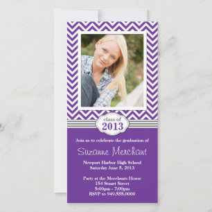 Chevron Stripe Graduation Invitation Class de 2013