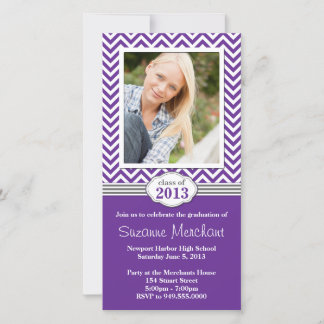 Chevron Stripe Graduation Invitation Class de 2013