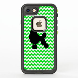 Chevron verde irlandés con silueta de caniche