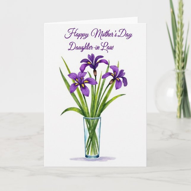 Chevron Violeta Floral Tarjeta (Anverso)