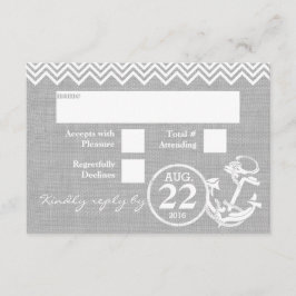 Chevron Wedding Anchor Náutico RSVP