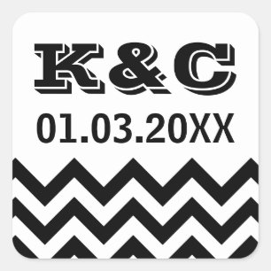 Chevron Wedding Favor Pegatinas