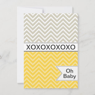 Chevron XOXO Baby Shower Invitación Neutral