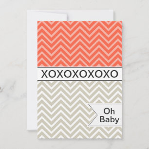 Chevron XOXO Baby Shower Invitación Neutral