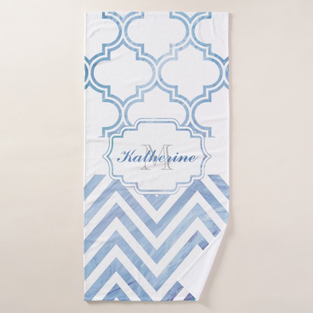Chevron y Quatrefoil (Toalla de baño)