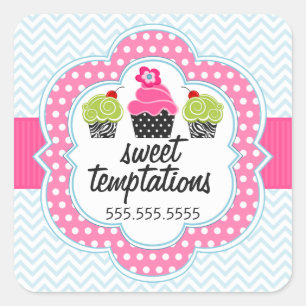 Chevron Zigzag Cupcake Panadería Sellos de caja