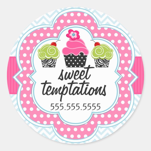 Chevron Zigzag Cupcake Panadería Sellos de caja (Anverso)