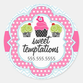 Chevron Zigzag Cupcake Panadería Sellos de caja