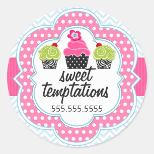 Chevron Zigzag Cupcake Panadería Sellos de caja