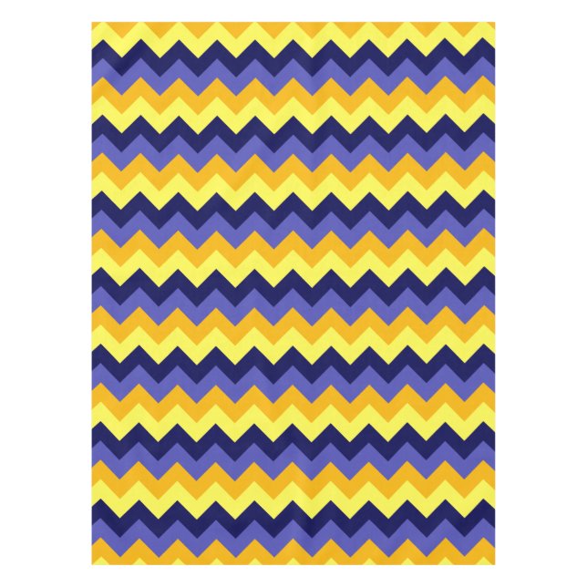 Chevrons de oro amarillo azul de mantel pequeño (Anverso)