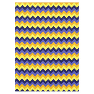 Chevrons de oro amarillo azul mantel medio