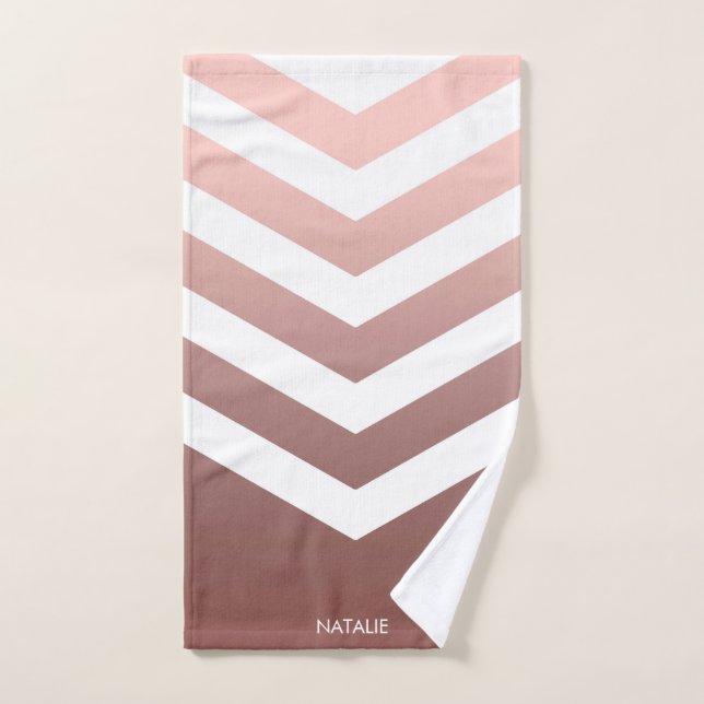 Chevrons de oro Rosa (Toalla de mano)
