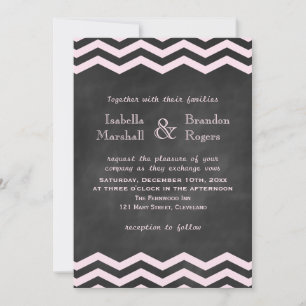 Chevrons sobre la invitación a la boda de Chalk